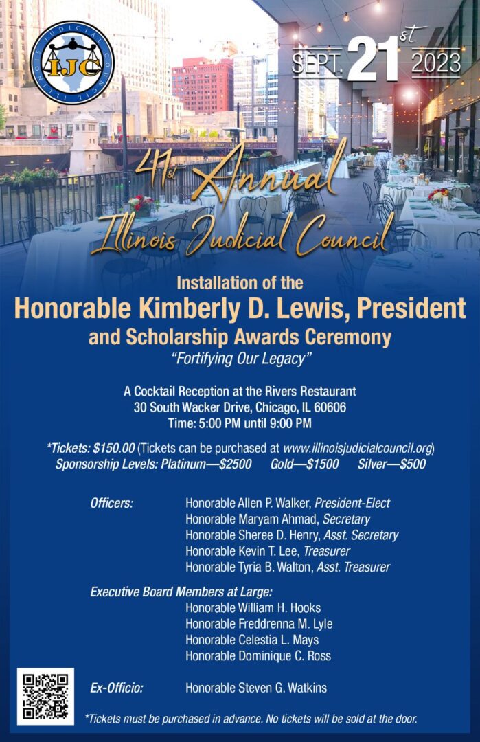 Invitation for Honorable Kimberly D. Lewis's installation as President of the Bar Association.