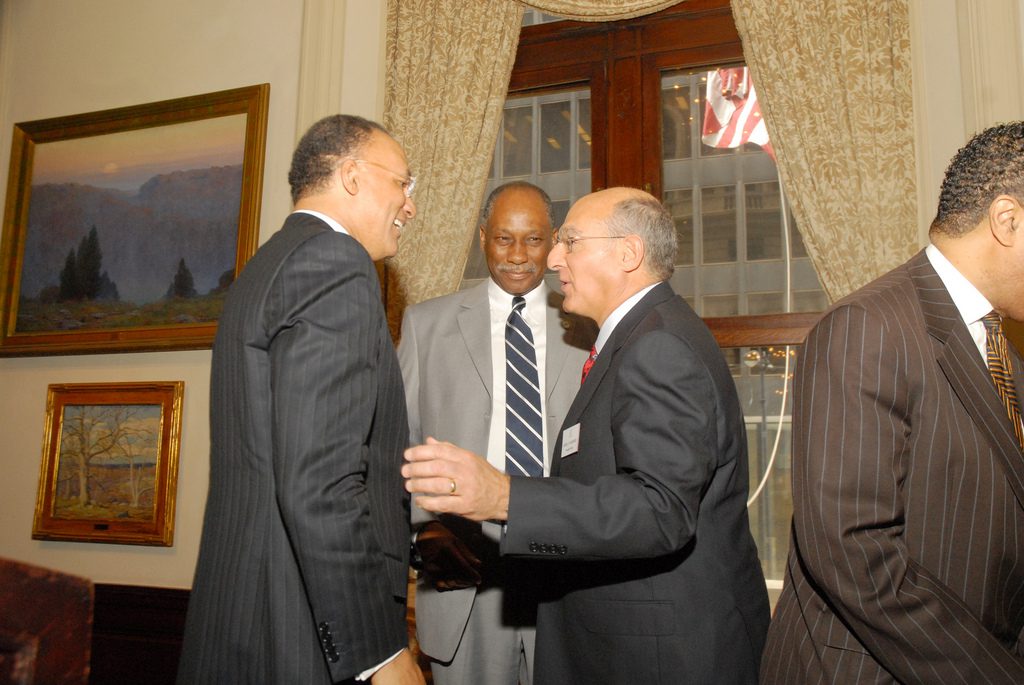 Professional gathering with men in suits
