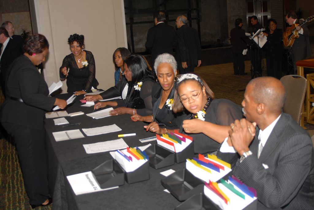 Group handling event check-ins