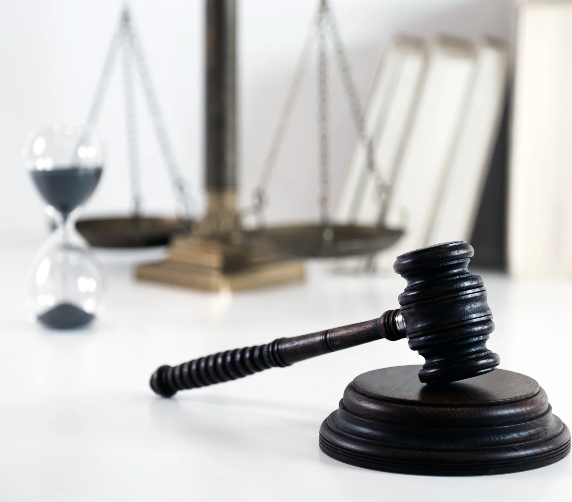 Legal symbols on white background