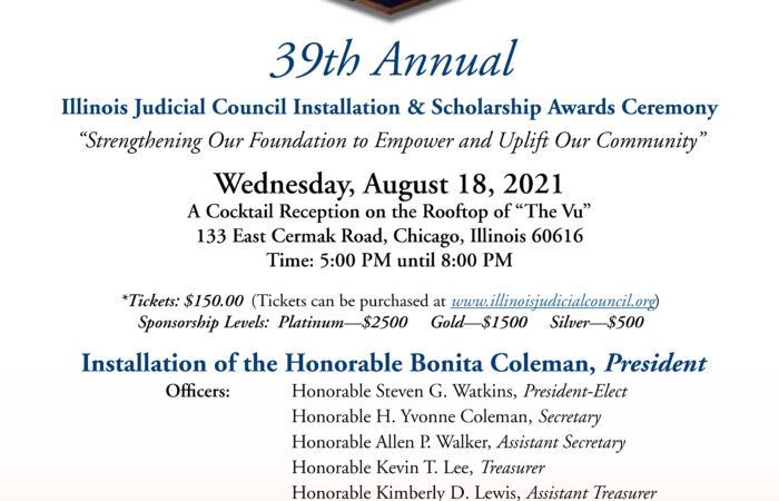 Invitation for the 39th Annual Judicial Council Awards Luncheon in Chicago.