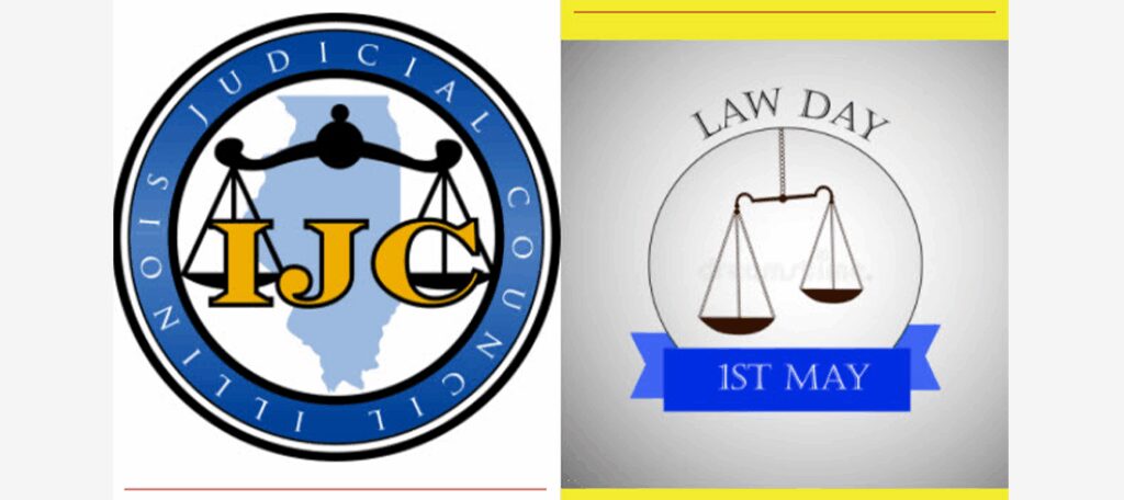 Logos of judicial and law enforcement organizations with symbolic scales and letters.