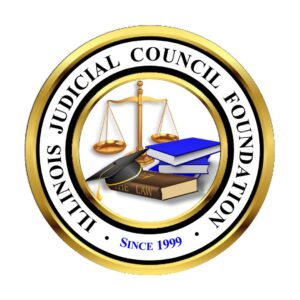 Seal of the Elios Judicial Council Foundation with scales and law books.