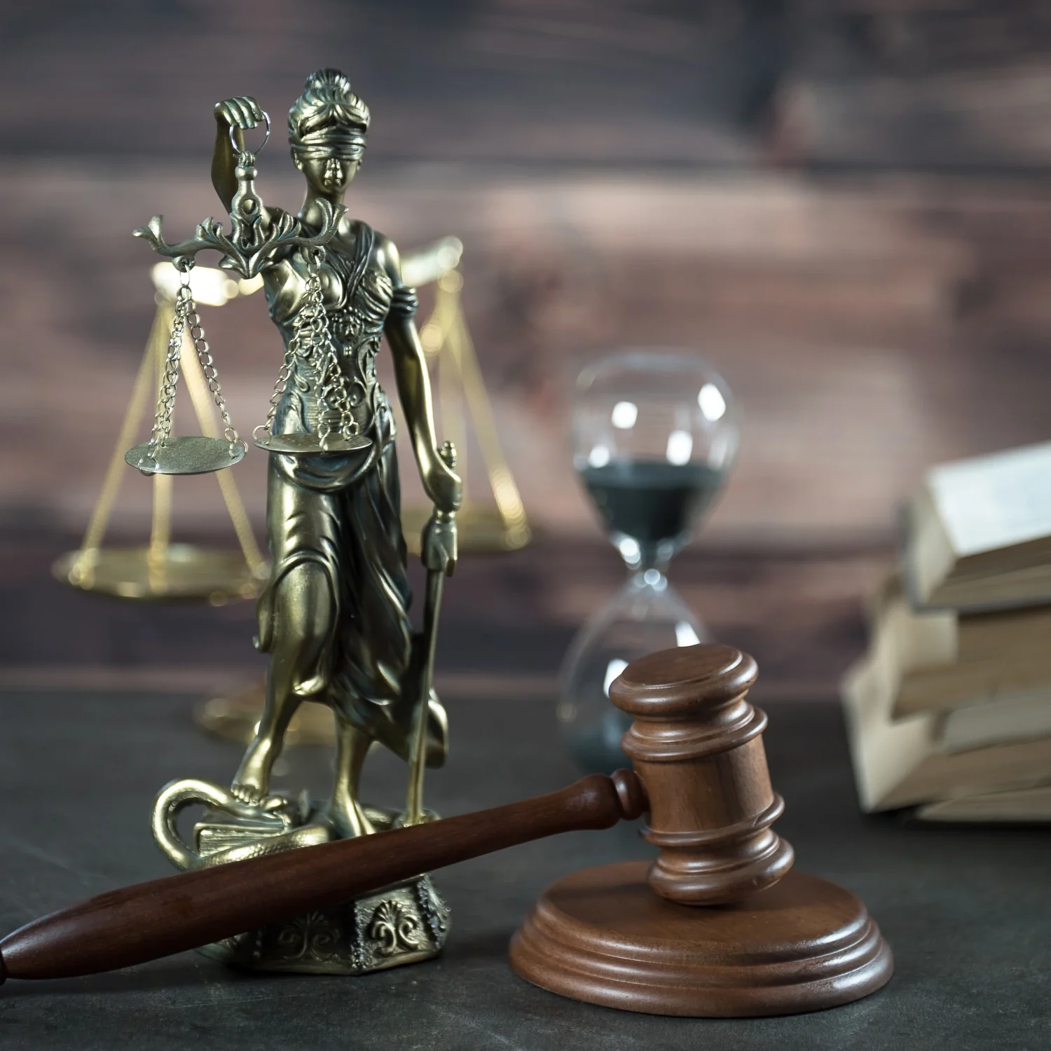 Scales of justice and gavel